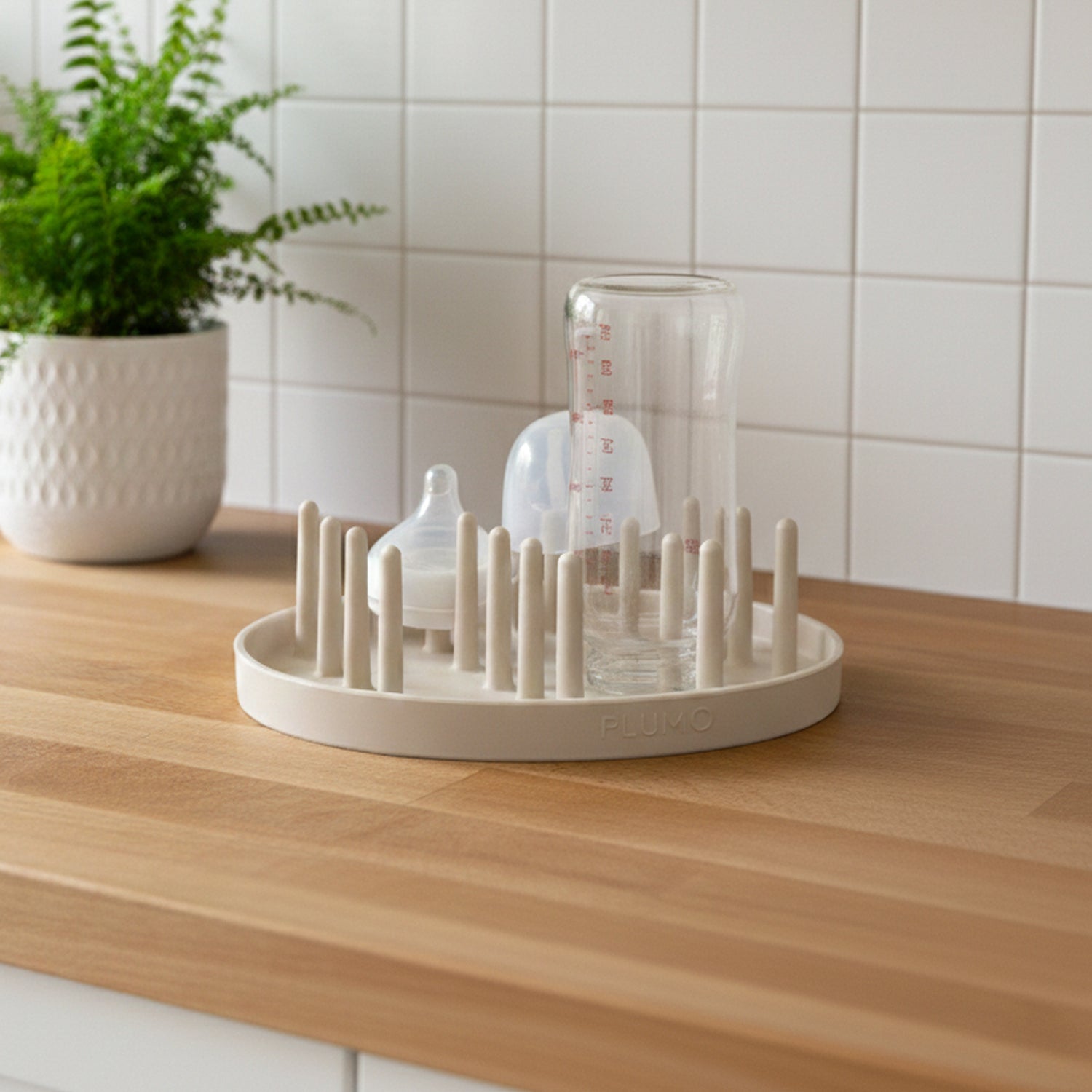 Plum Mini Hedgehog Silicone Drying Rack - Sand
