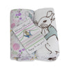 Peter Rabbit 'New Adventure' 2PK Muslin Wraps & Milestone Cards Set - Pink