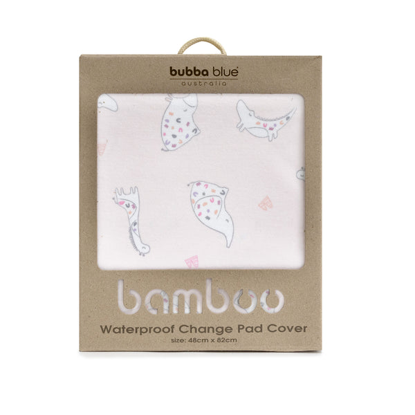 Sleepy Safari Bamboo Waterproof Change Mat Cover - Blush