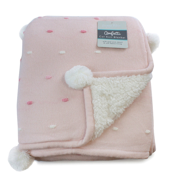 Confetti Cot Knit Blanket - Pink