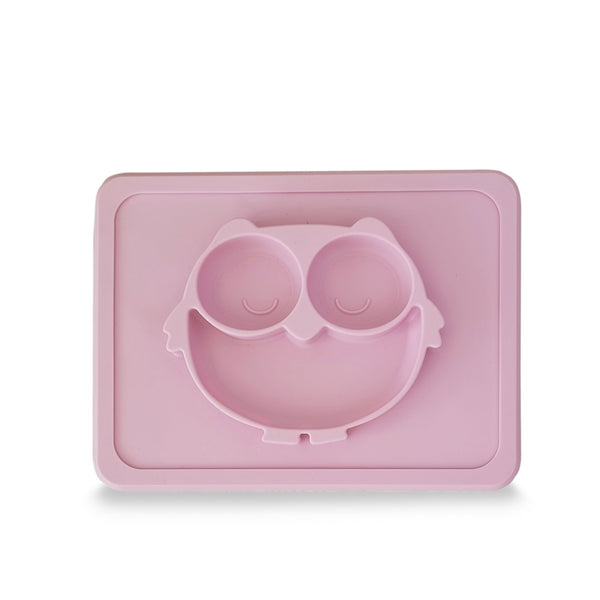 Plum Silicone Sippy Cup & Suction Plate Bundle - Pink