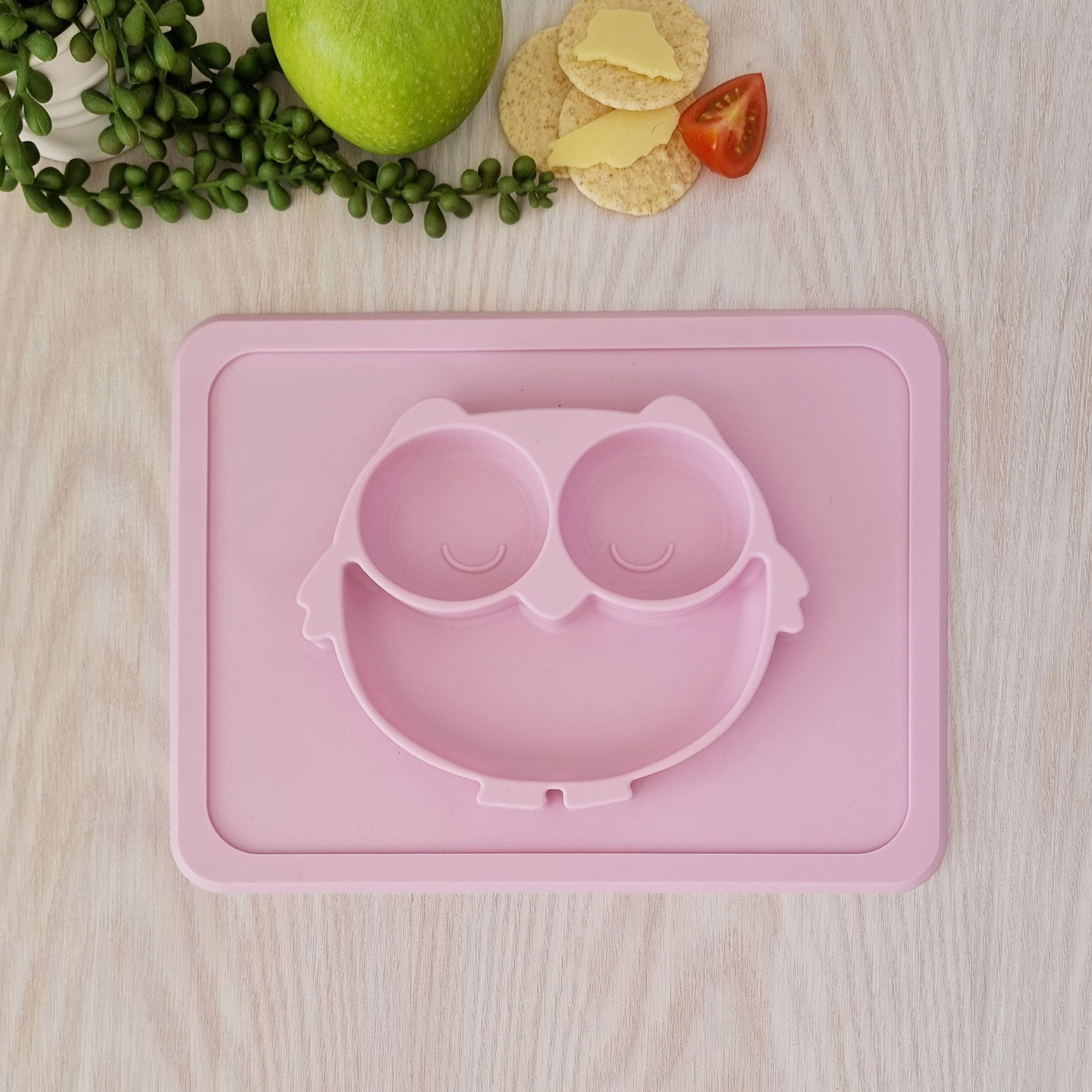 Plum Silicone Sippy Cup & Suction Plate Bundle - Pink