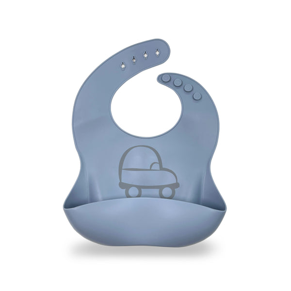 PLUM Silicone Bib (Car) - Steel Blue