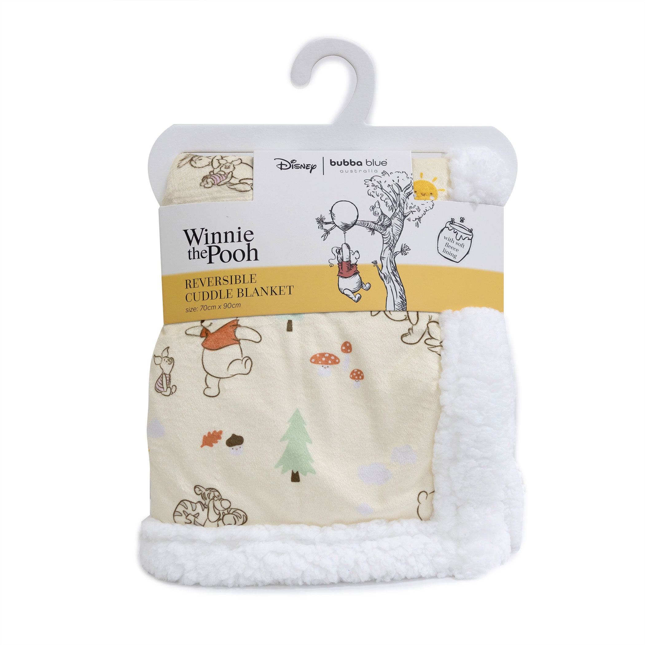 Disney Winnie the Pooh Co Sleeper/Bedside Sleeper Bundle - Fitted Sheet, Bib, Security Blanket, Face Washer, Cuddle Blanket, Cot Quilt, Hooded Towel