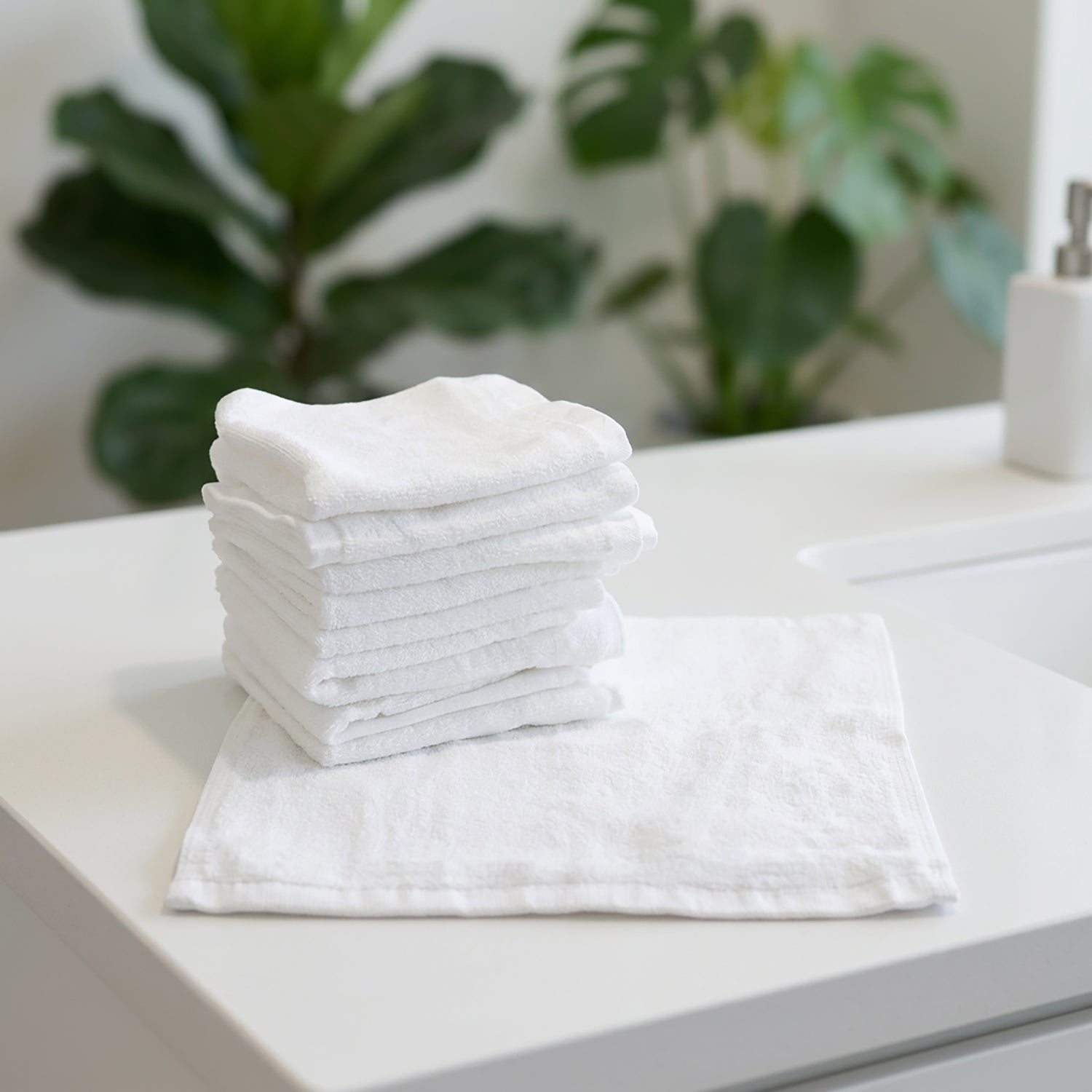 Bamboo White 10pk Wash Cloths