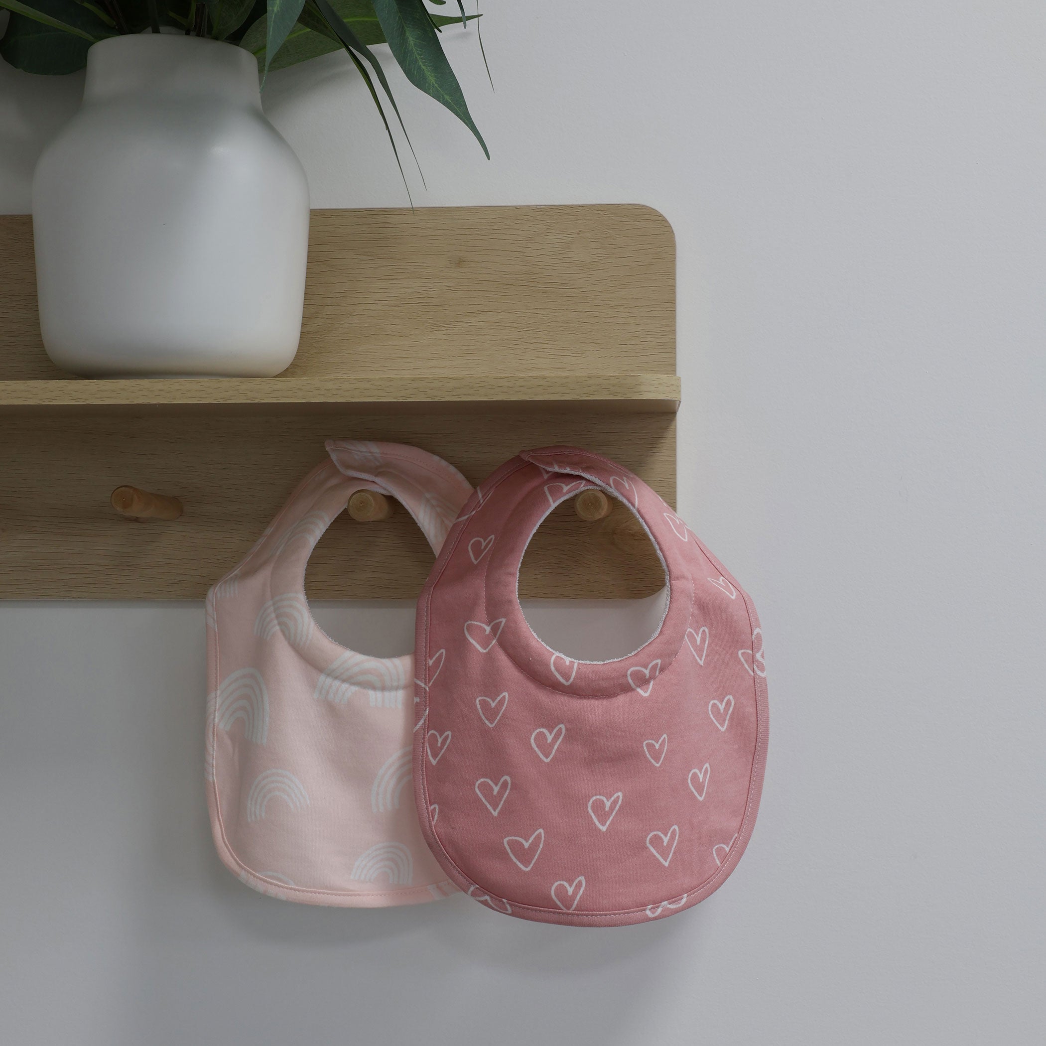 Nordic 2pk Dribble Bibs Dusty Berry/Rose