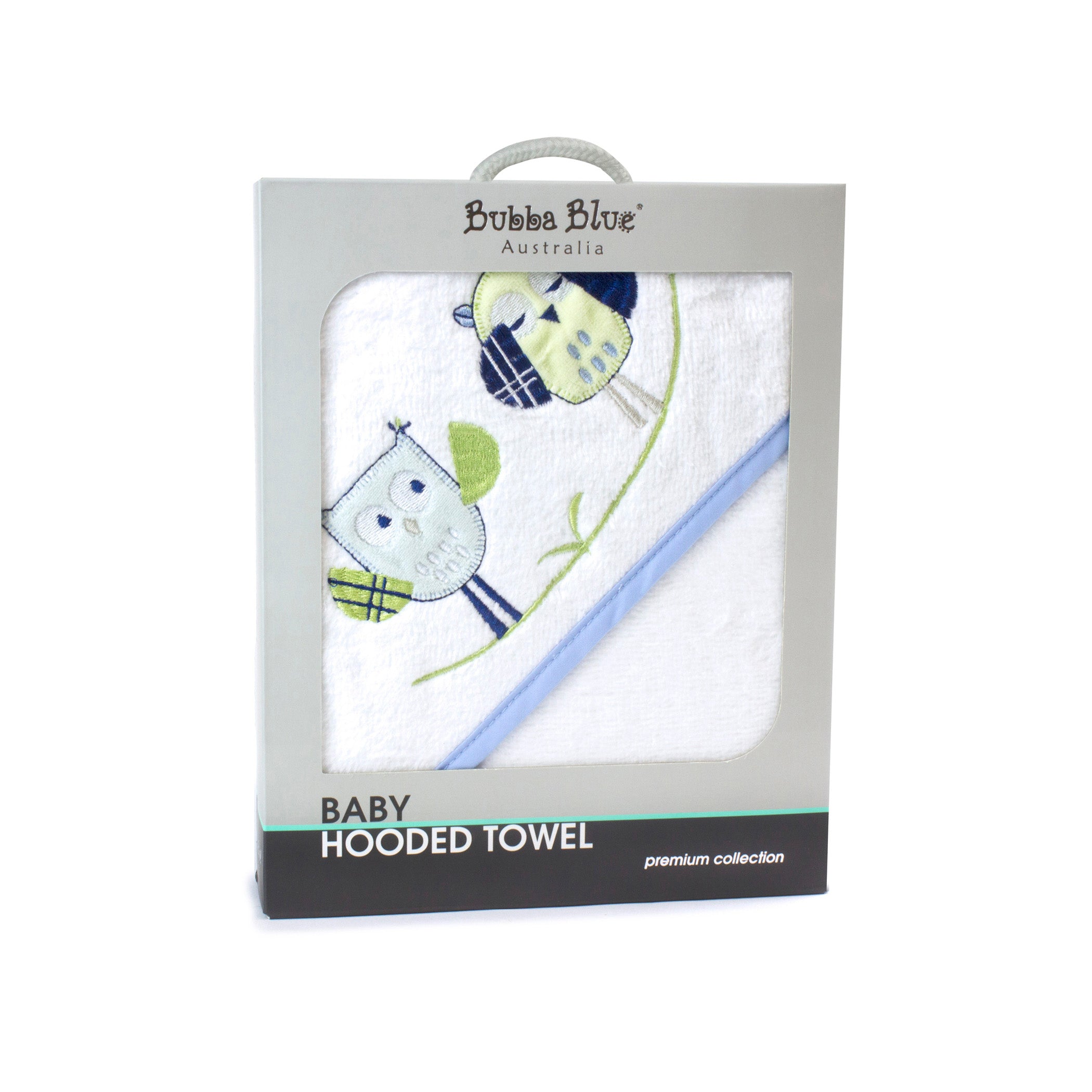 Boy Baby Owl Bundle - Hooded Towel, Bib, Bath Towel