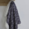 Nordic Velour Cuddle Blanket with Fleece Lining - Charcoal