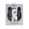 Nordic 3pk Muslin Wraps Charcoal/White