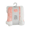 Nordic Velour Cuddle Blanket with Fleece Lining - Coral