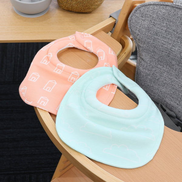 Nordic 2pk Dribble Bibs Coral/Tiffany