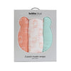 Nordic 3pk Muslin Wraps Coral/Tiffany