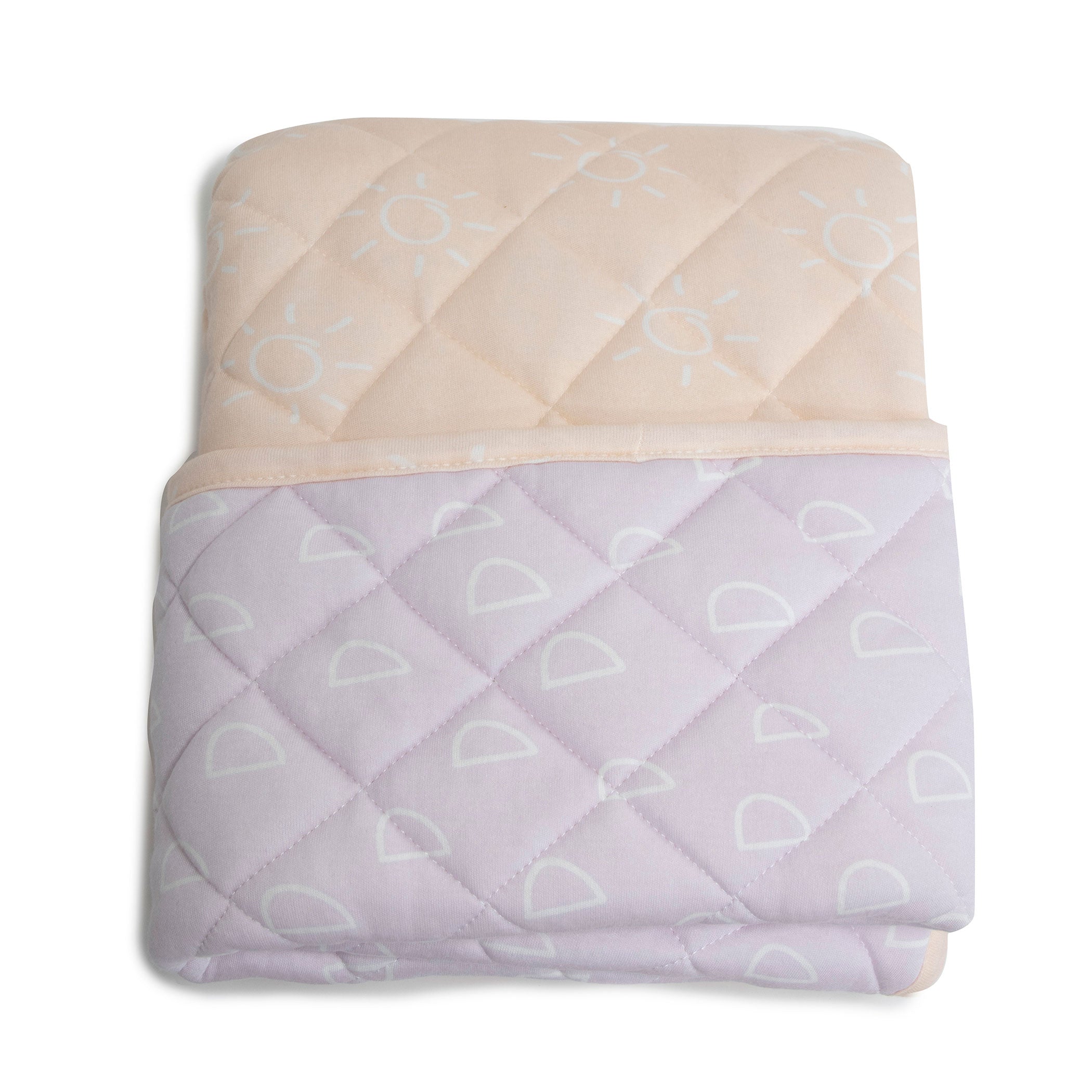 Nordic Reversible Cot Quilt/Playmat Peach/Lilac