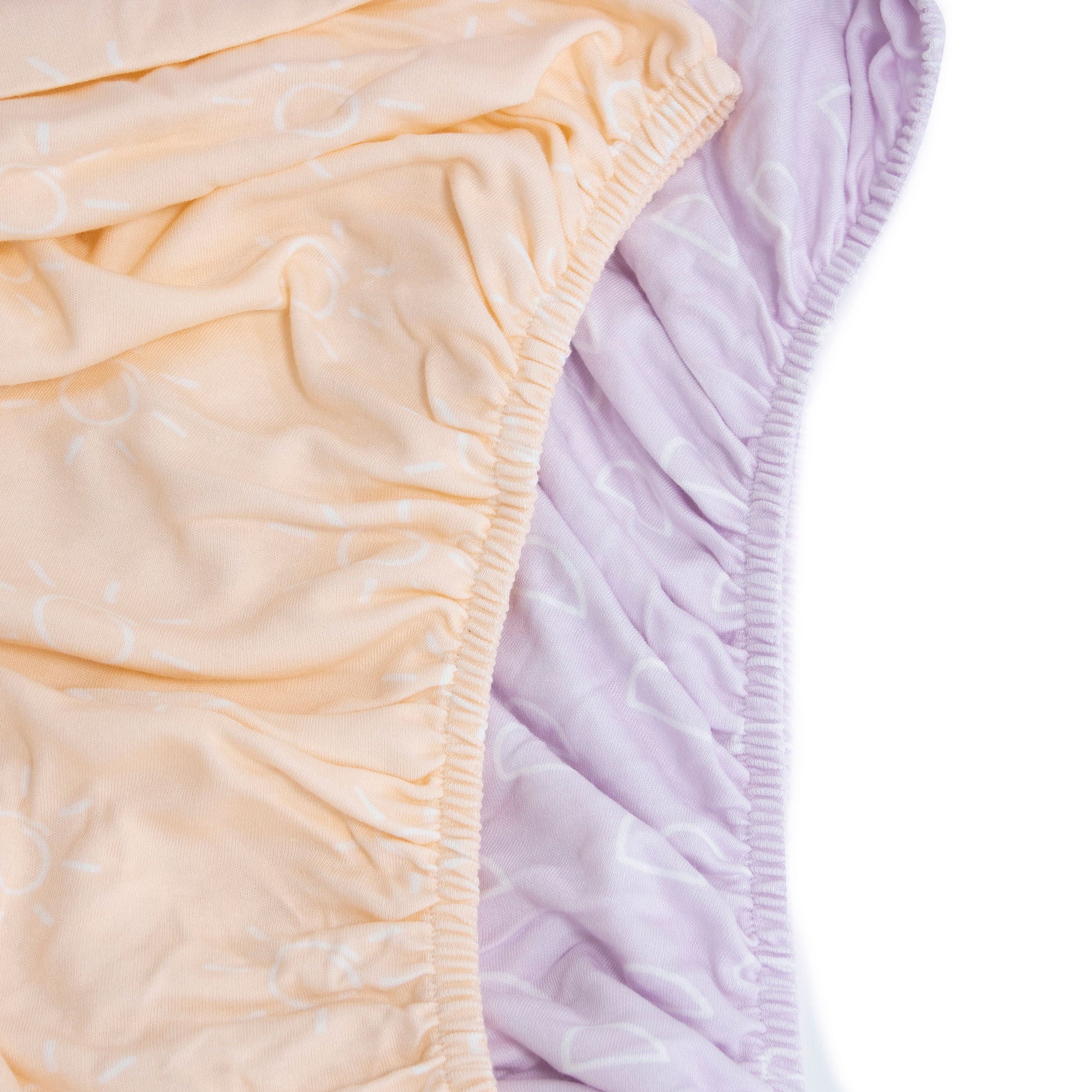 Nordic 2pk Jersey Cot Fitted Sheets Peach/Lilac