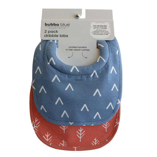 Nordic 2pk Dribble Bibs Denim/Clay