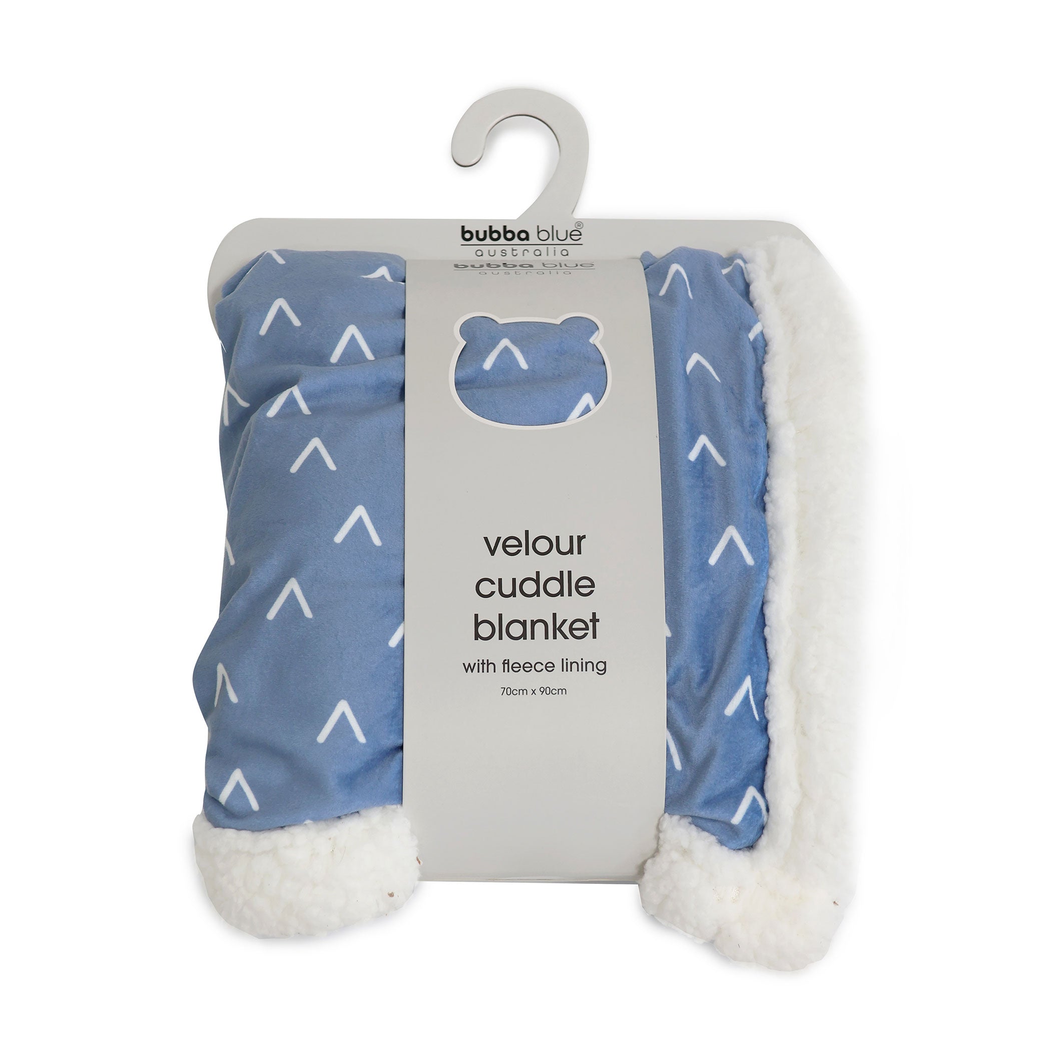 Nordic Velour Cuddle Blanket with Fleece Lining - Denim