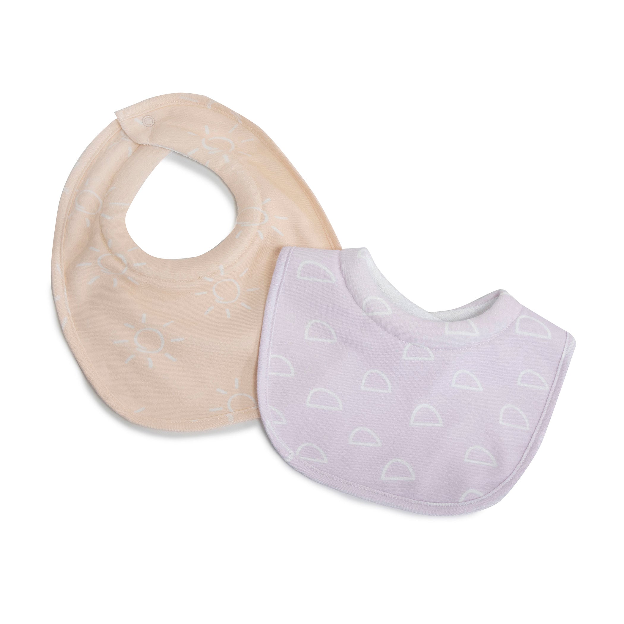 Nordic 2pk Dribble Bibs Dusty Peach/Lilac