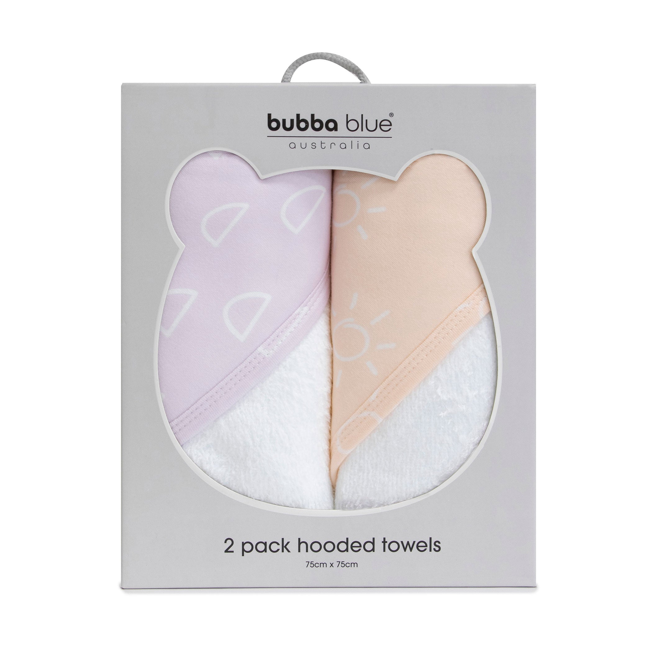 Nordic 2pk Hooded Towel Peach/Lilac