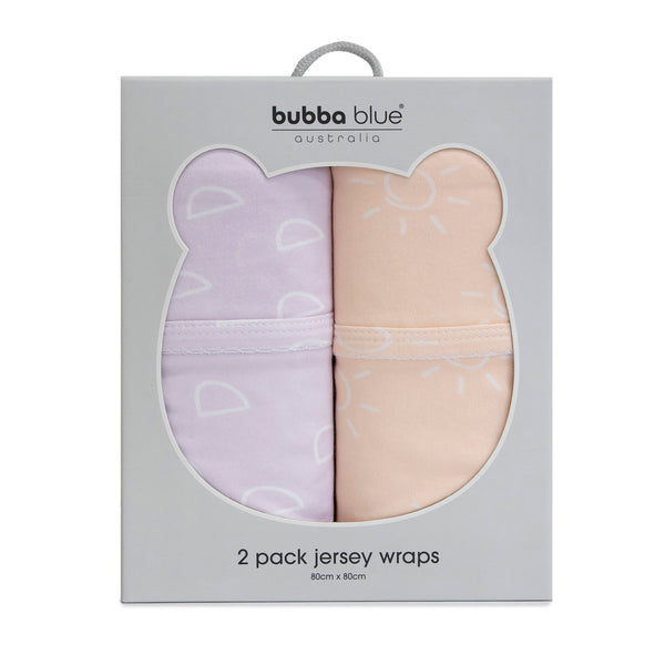 Nordic 2pk Jersey Wrap Peach/Lilac