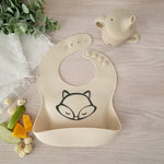 PLUM Silicone Bib Fox - Sand - Bubba Blue Australia
