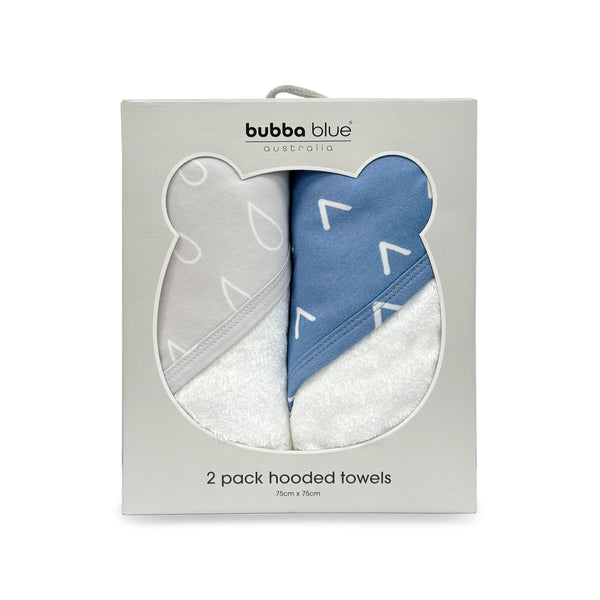 Nordic 2pk Hooded Towel Grey/Denim
