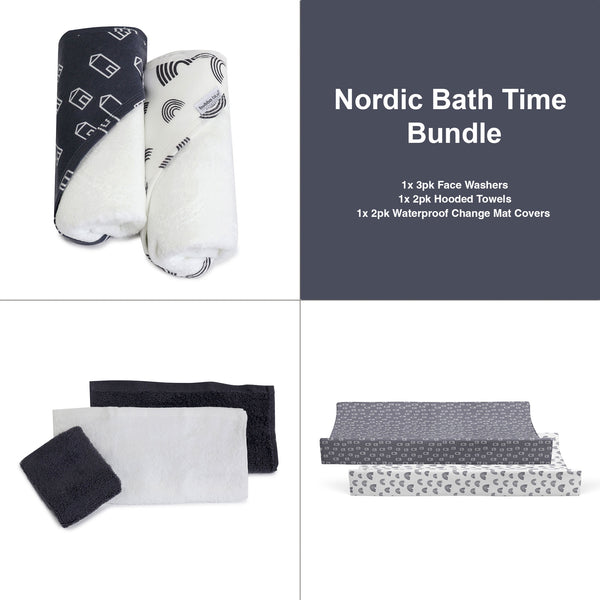 Nordic Bath Time Bundle Charcoal/White