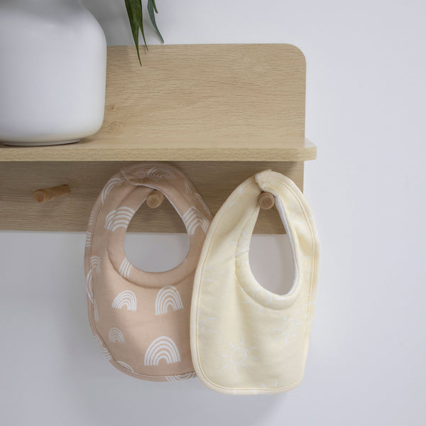 Nordic 2pk Dribble Bibs Vanilla/Latte