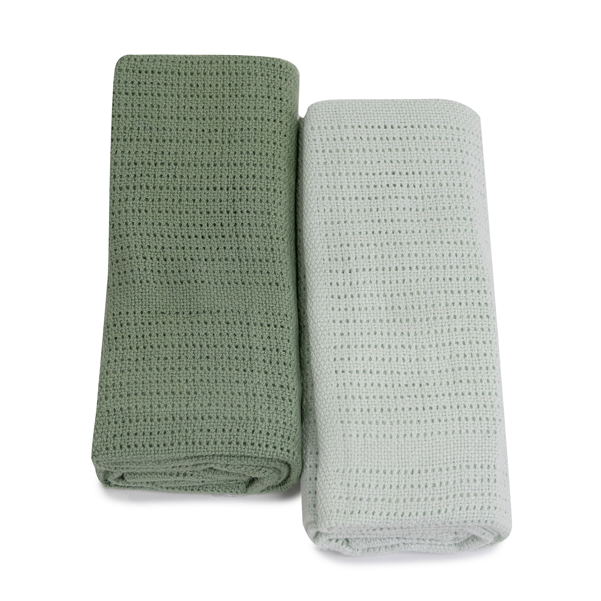 Nordic 2pk Cellular Blanket Avocado/Forest