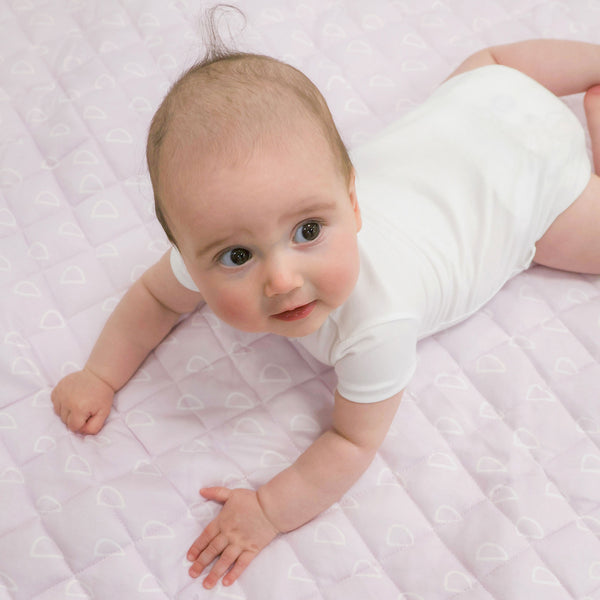 Nordic Reversible Cot Quilt/Playmat Peach/Lilac