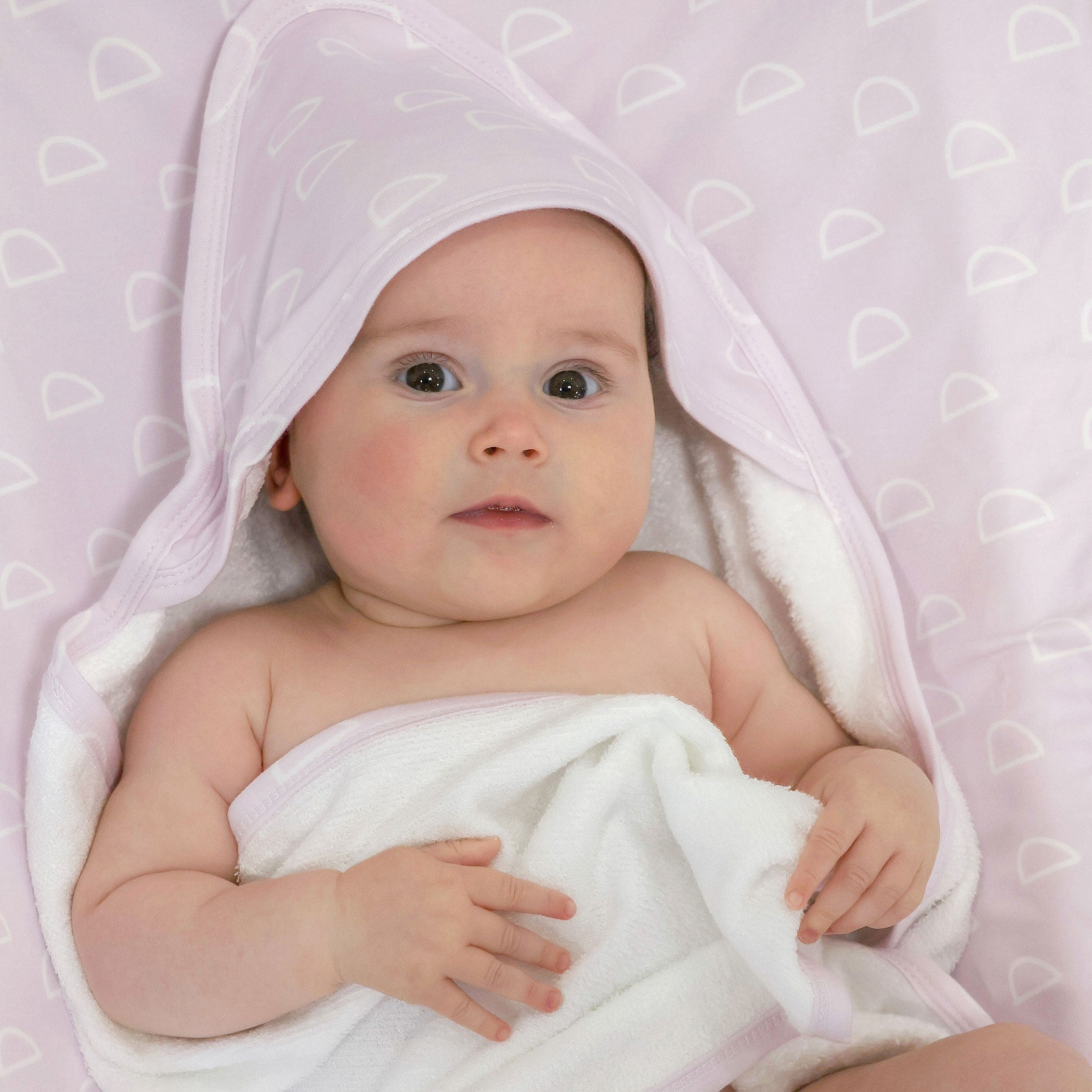 Nordic 2pk Hooded Towel Peach/Lilac