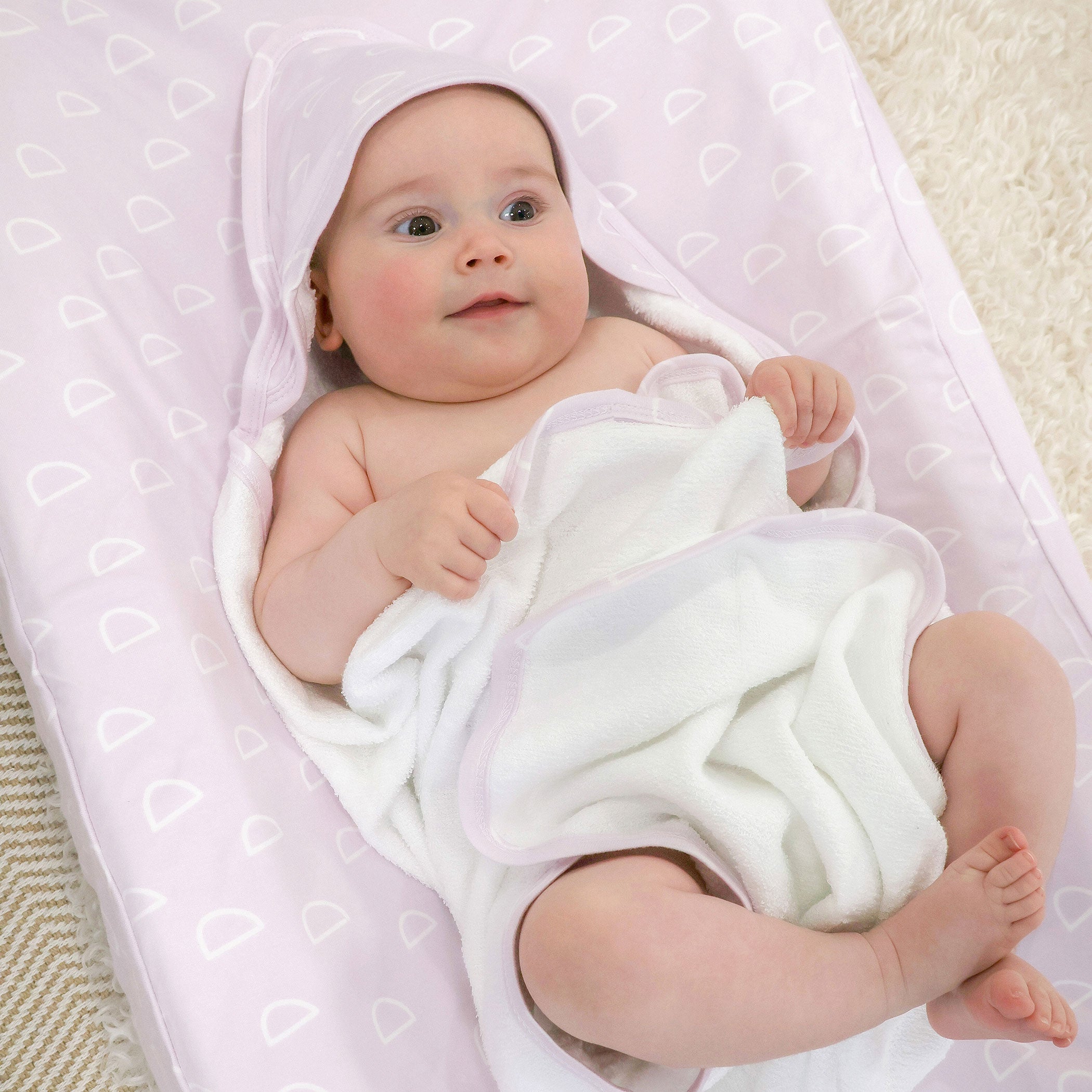 Nordic 2pk Hooded Towel Peach/Lilac