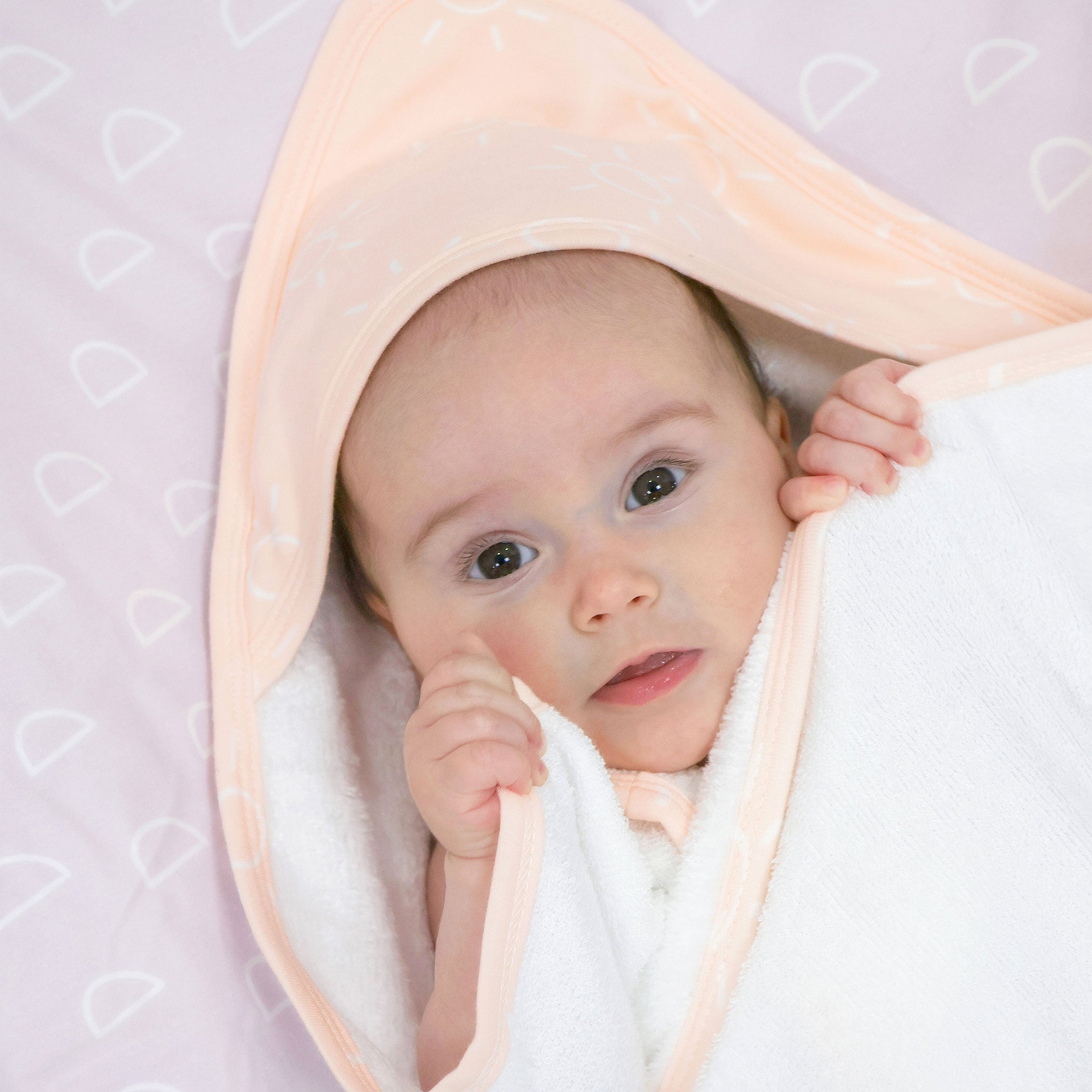 Nordic 2pk Hooded Towel Peach/Lilac