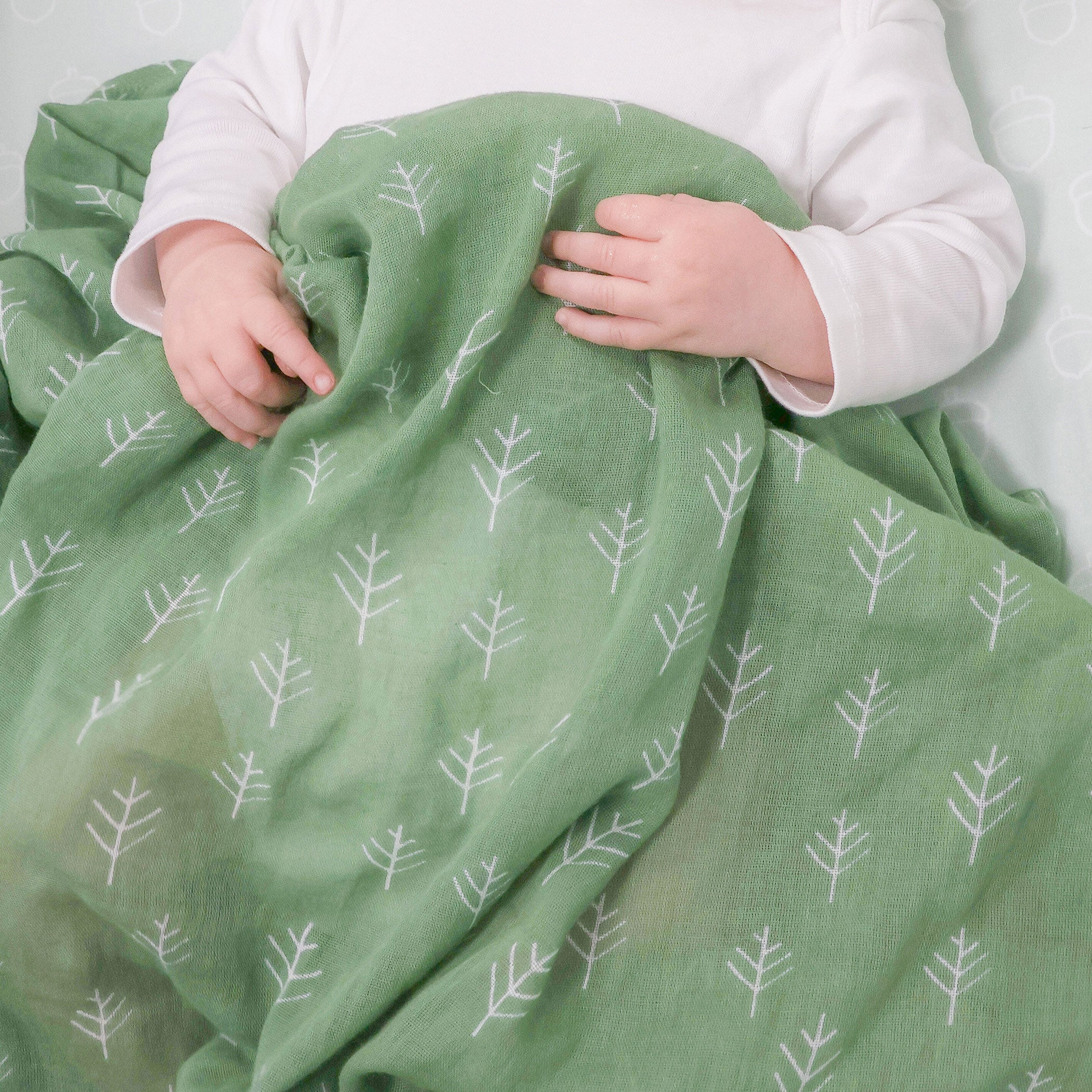 Nordic 3pk Muslin Wraps Avocado/Forest