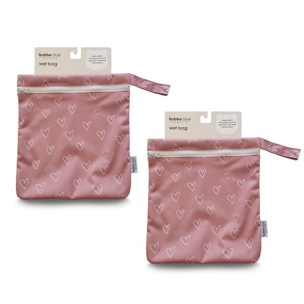 2x Nordic Wet Bag Bundle - Berry Hearts