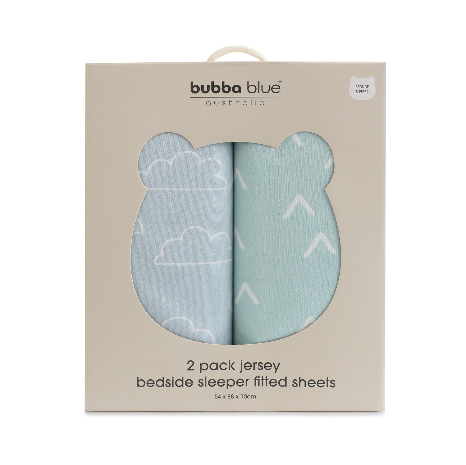 Nordic 2pk Jersey Co Sleeper/Bedside Sleeper Fitted Sheets Dusty Sky/Mint