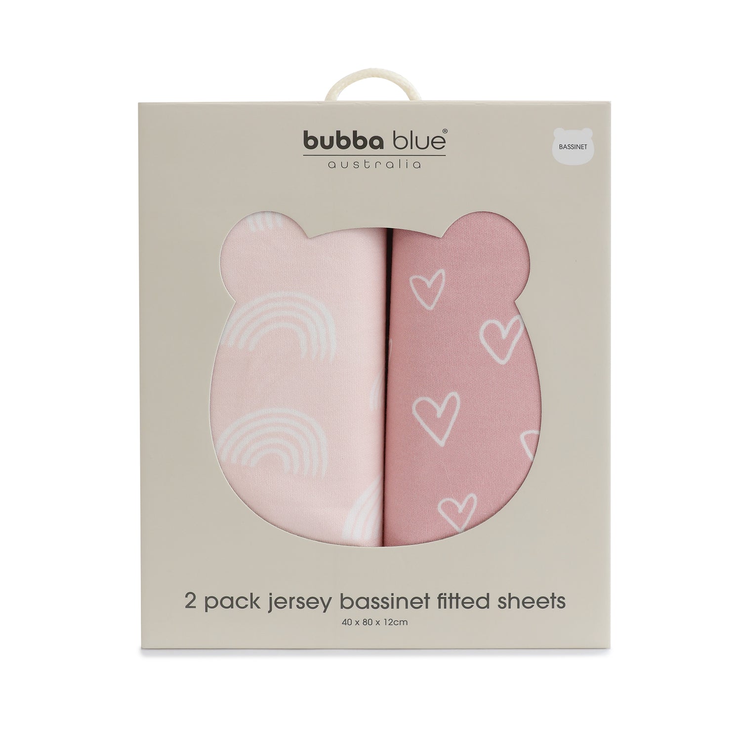 Nordic 2pk Jersey Bassinet Fitted Sheets Dusty Berry/Rose