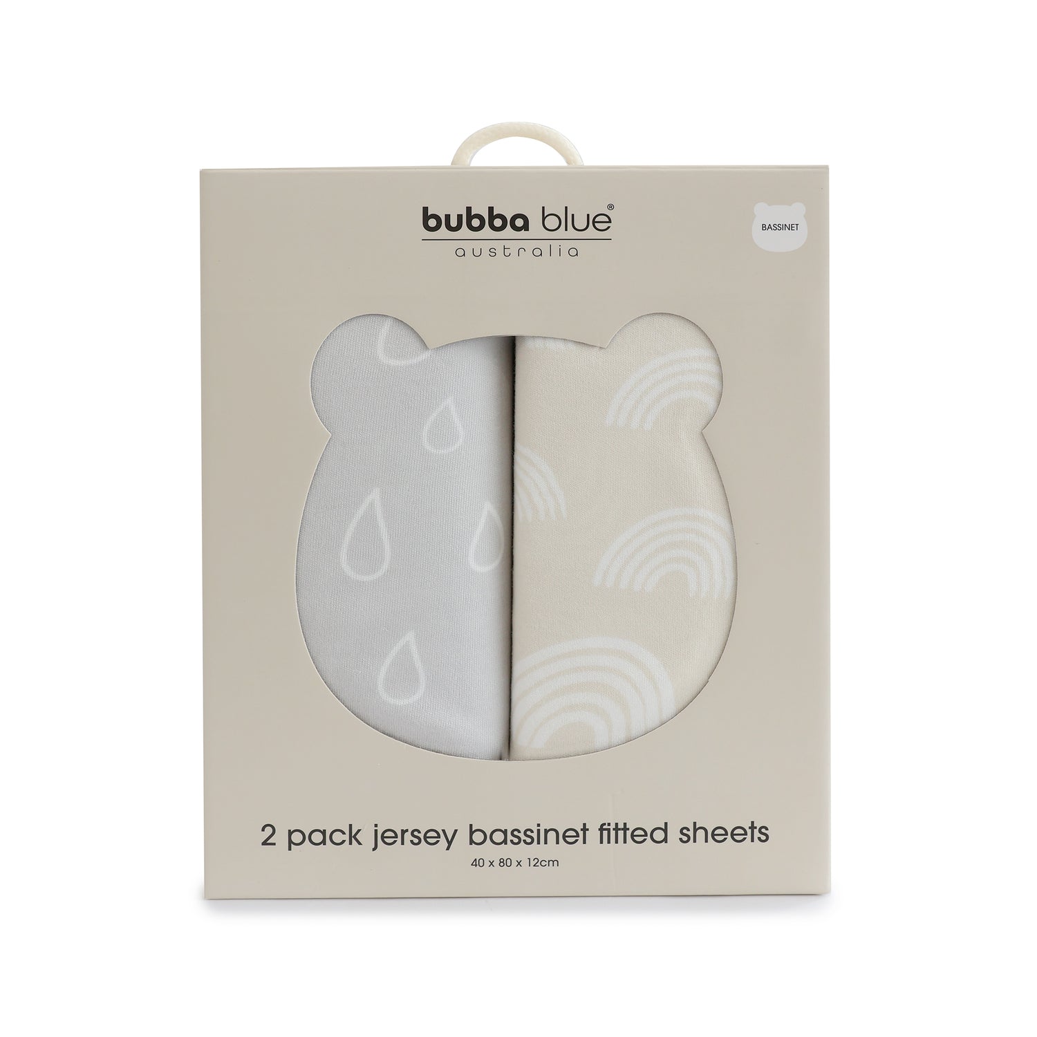 Nordic 2pk Jersey Bassinet Fitted Sheets Grey/Sand