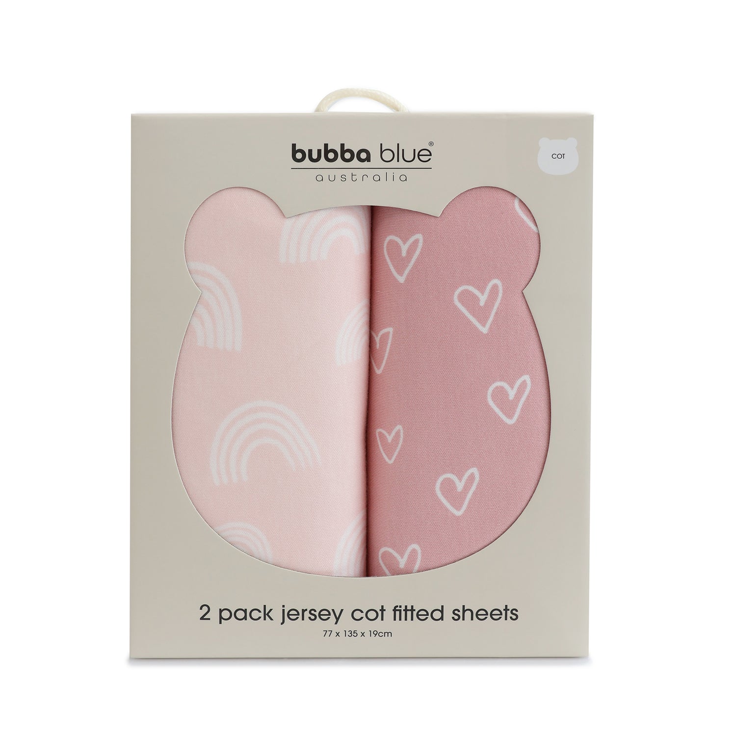 Nordic 2pk Jersey Cot Fitted Sheets Dusty Berry/Rose