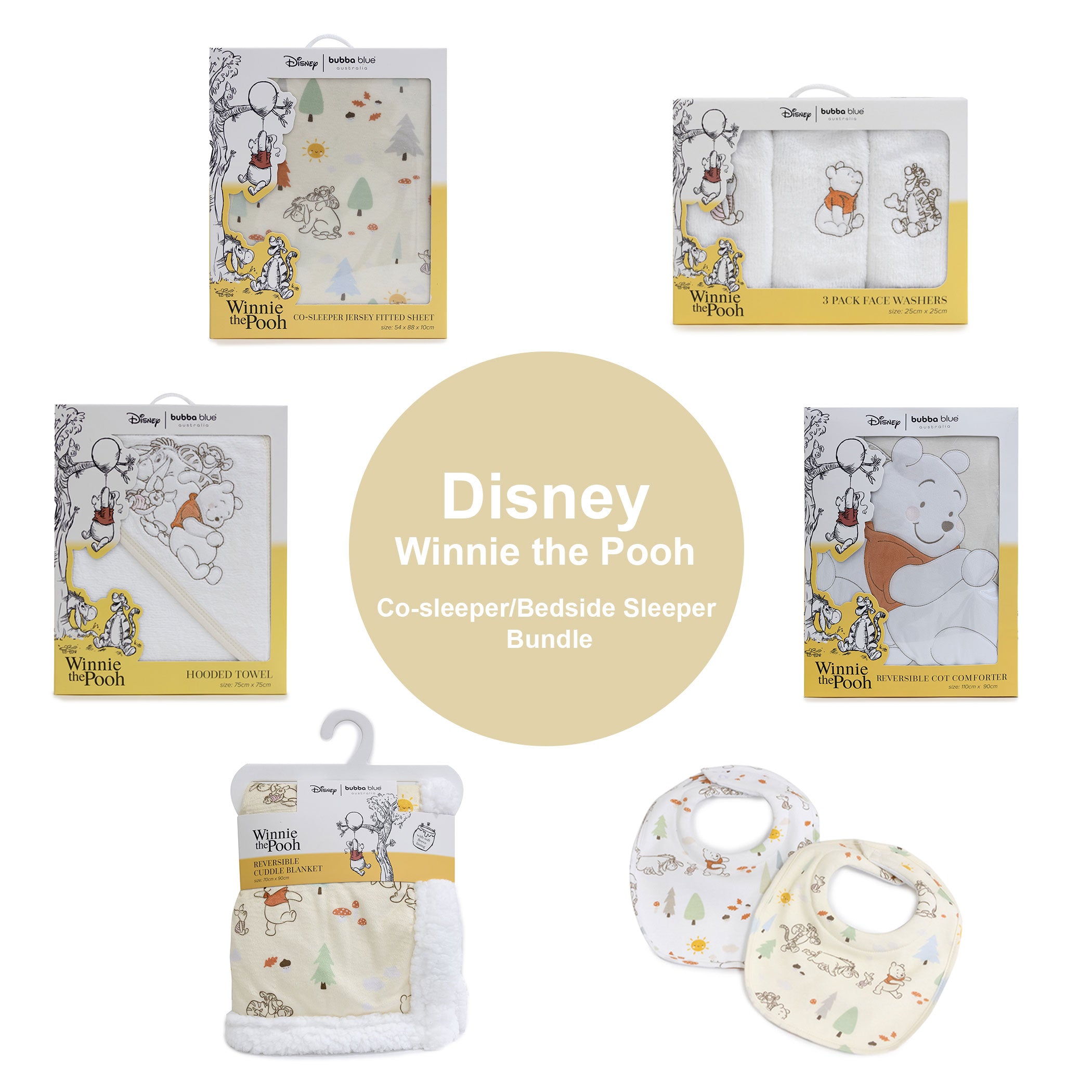 Disney Winnie the Pooh Co Sleeper/Bedside Sleeper Bundle