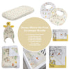 Disney Winnie the Pooh Co Sleeper/Bedside Sleeper Bundle - Fitted Sheet, Bib, Security Blanket, Face Washer, Cuddle Blanket, Cot Quilt, Hooded Towel