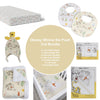 Disney Winnie the Pooh Cot Bundle - Fitted Sheet, Bib, Security Blanket, Face Washer, Cuddle Blanket, Cot Quilt, Hooded Towel