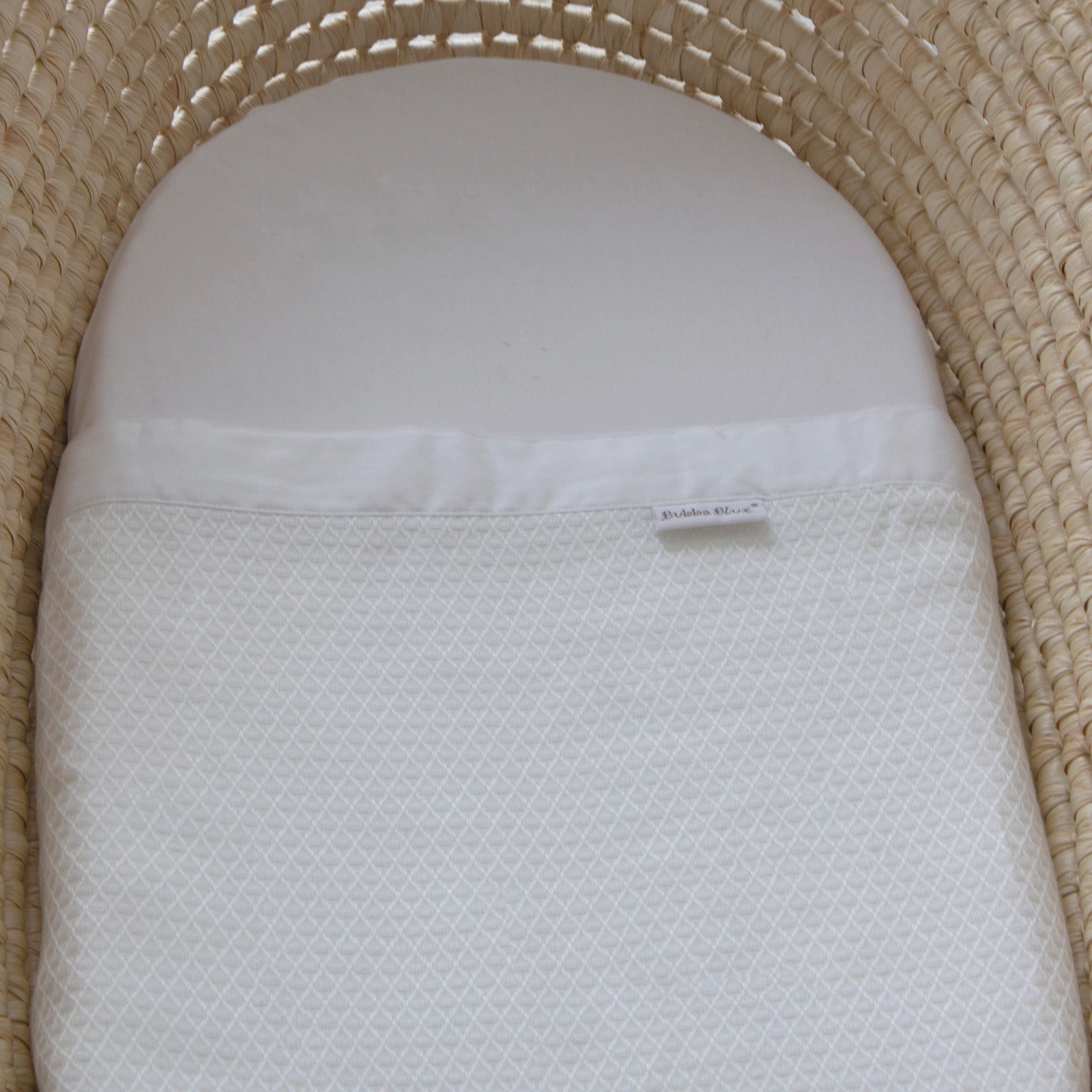 Bamboo White Bassinet Waffle Blanket - Bubba Blue Australia