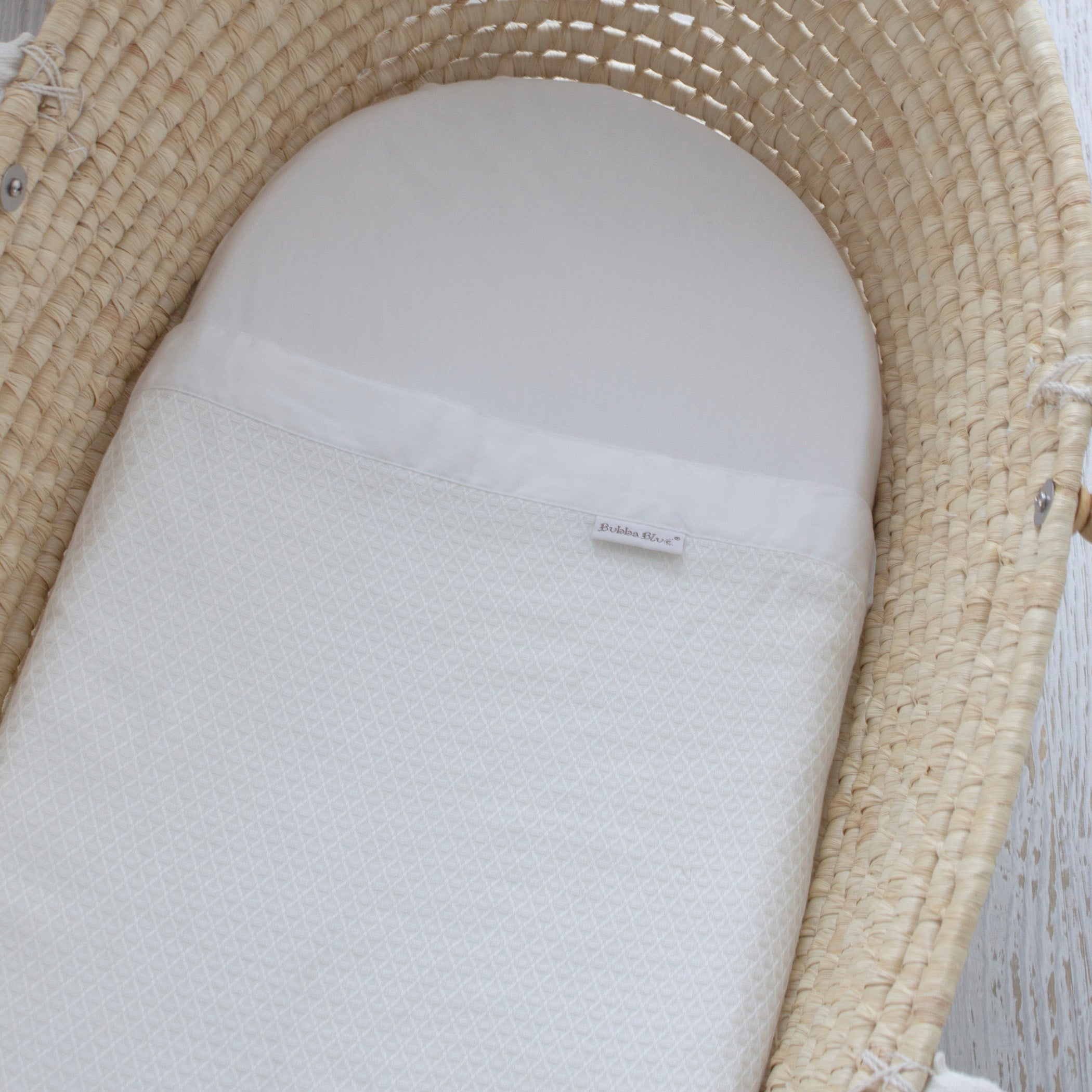 Bamboo White Bassinet Waffle Blanket - Bubba Blue Australia