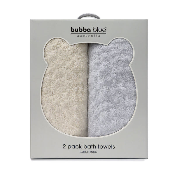 Nordic 2pk Bath Towel Grey/Sand