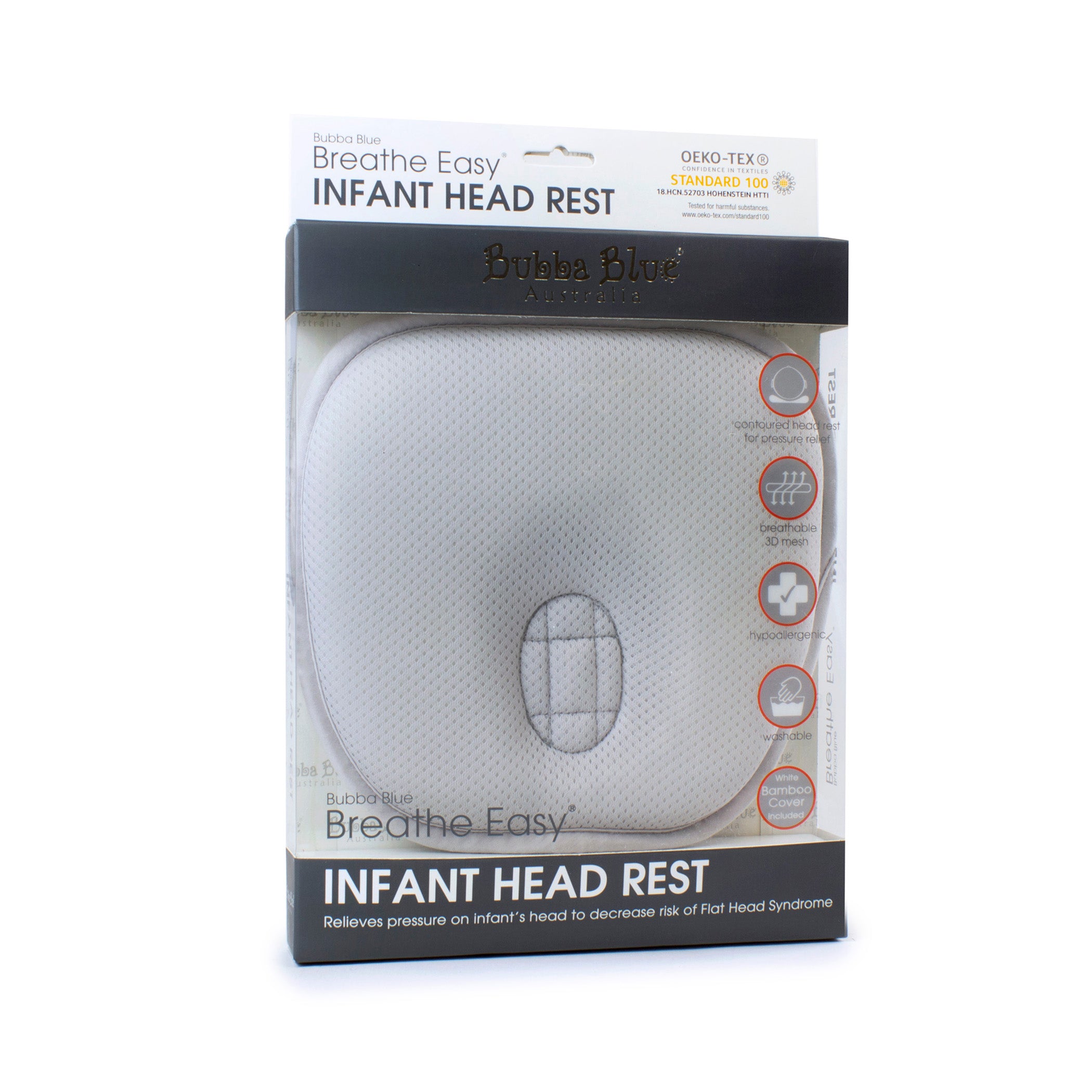 Breathe Easy® Infant Head Rest -Grey - Bubba Blue Australia