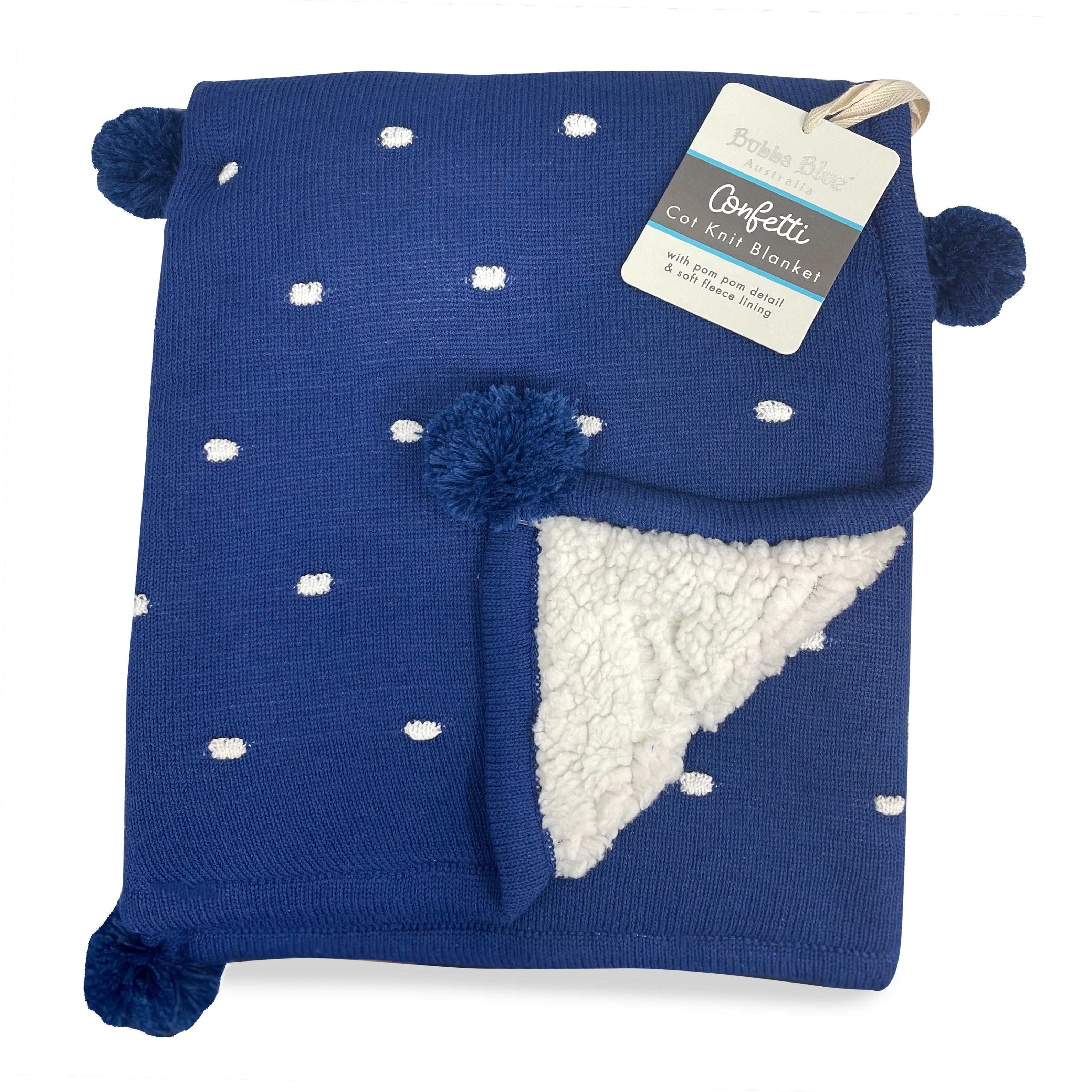 Confetti Cot Knit Blanket - Navy