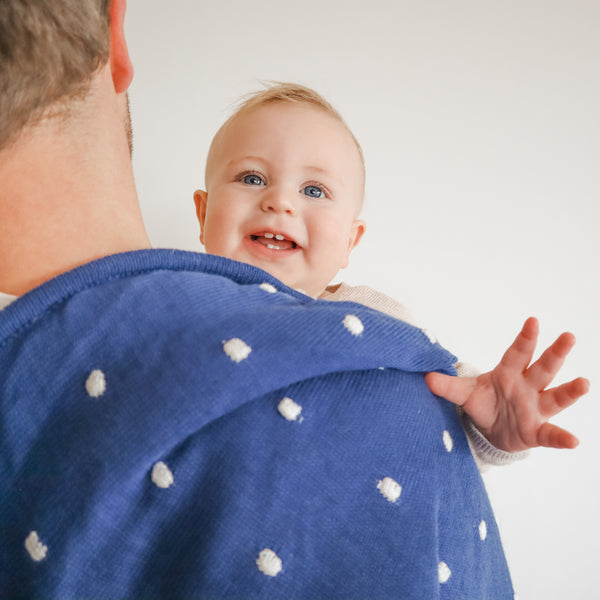 Confetti Cot Knit Blanket - Navy