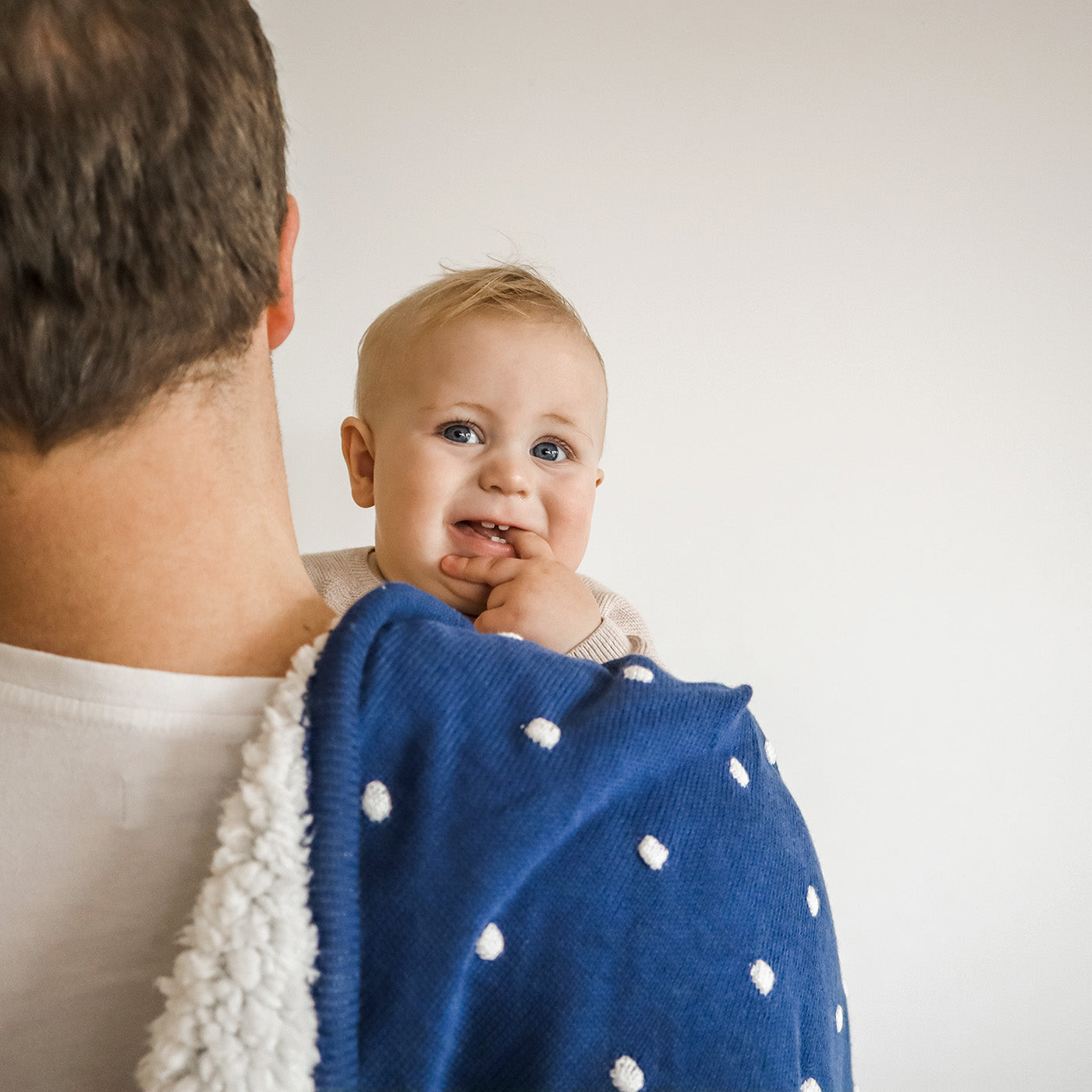 Confetti Cot Knit Blanket - Navy