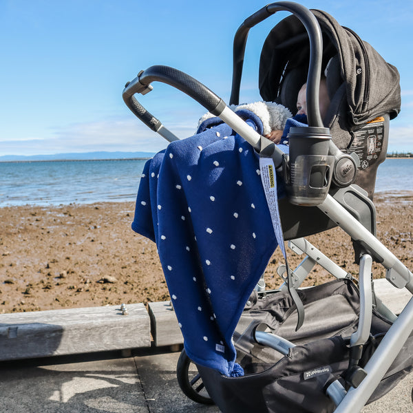 Confetti Cot Knit Blanket - Navy