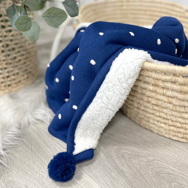 Confetti Cot Knit Blanket - Navy